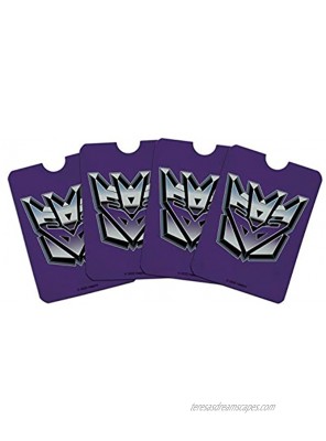 Transformers Decepticon Symbol Retro Credit Card RFID Blocker Holder Protector Wallet Purse Sleeves Set of 4