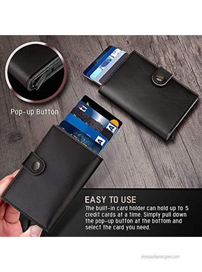 Wallets for Men ID Theft Protection Series Premium Genuine Leather Slim Minimalist RFID Wallet with Credit Card Holder ID Card Pocket and Additional Pockets for Cash