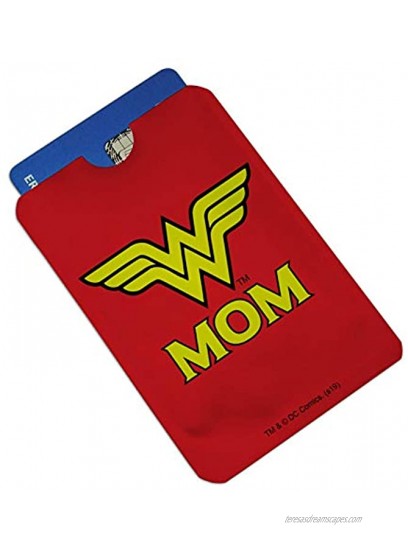 Wonder Woman Wonder Mom Logo Credit Card RFID Blocker Holder Protector Wallet Purse Sleeves Set of 4