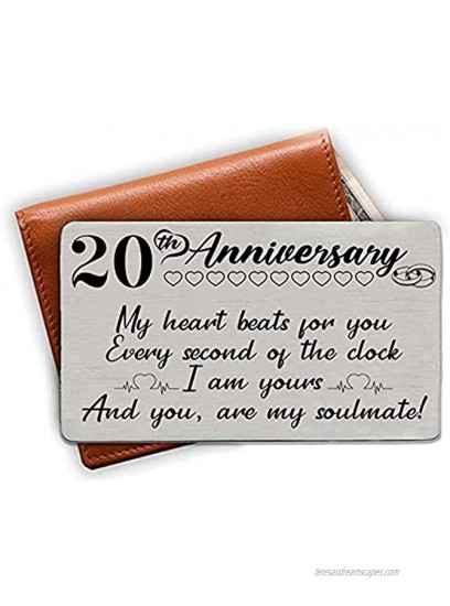 20Year Anniversary Wallet Card Gifts for Boyfriend Girlfriend Husband Wife First 10st Wedding Anniversary Card Gift for Him Men Her Women