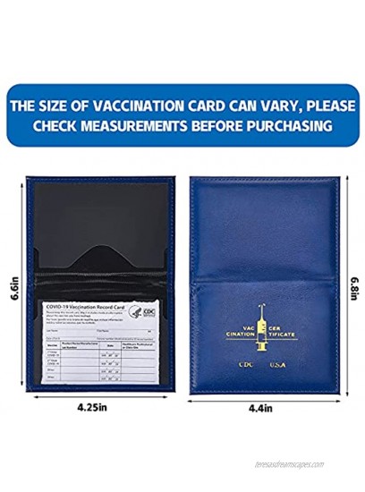 6 Pieces CDC Vaccine Card Holder PU Leather Vaccinated Card Protective Sleeve Storage to Prevent Cards or Other Items from Getting Wet or Dirty Green Black Dark Blue Rose Red Lake Blue Brown