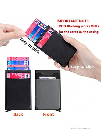 Aluminum Wallet Pop Up Card RFID Slim Card Case with Elastic Cash Coin Pocket