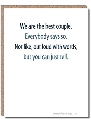 Anniversary Card for Husband or Wife Girlfriend or Boyfriend I Love You Card Romantic Birthday Card Single 4.25 X 5.5 Card With Envelope Blank Inside We're The Best Couple By Modern Wit