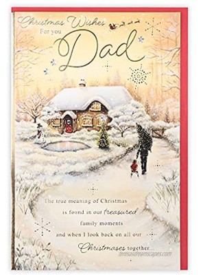 Clintons: Dad Snowy Cottage Scene Christmas Card