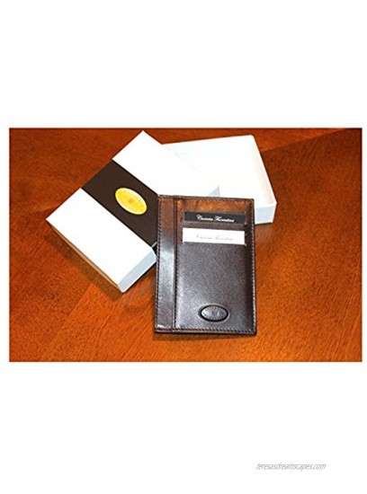 Cuoieria Fiorentina Slim Sleeve Dark Brown Wallet Premium Calf Leather Made in Italy Holds 10+Cards +Cash Slim Profile Reduces Wallet Bulk