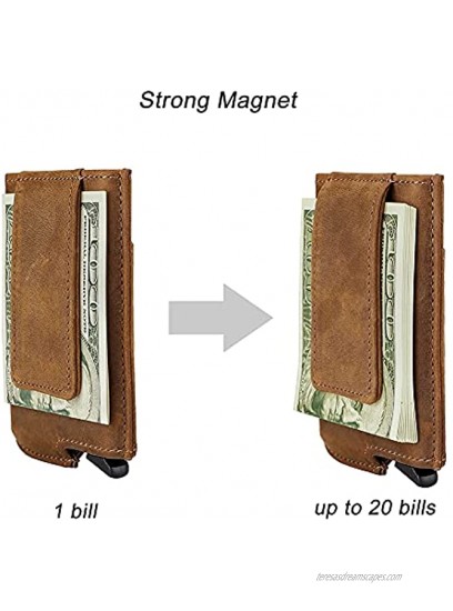 Dinghao RFID Blocking Slim Money Clip Aluminum Wallet Automatic Pop-up Card Case