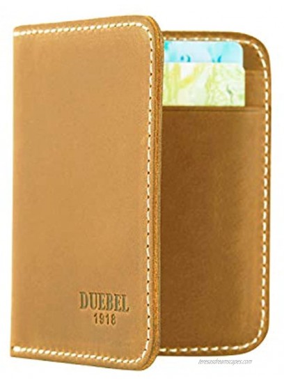 DUEBEL Full-grain Genuine Leather Slim Front Pocket Wallets Minimalist Thin Card Holder Card Case Wallet