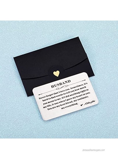 Engraved Wallet Insert Card Birthday Gifts for Husband Boyfriend Groom Fiance Anniversary Wedding Valentines Gift from Wife Girlfriend