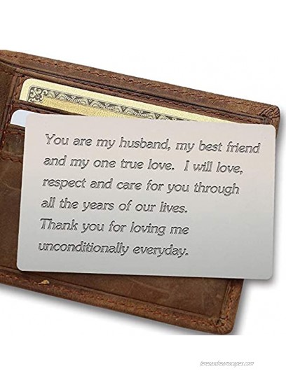Engraved Wallet Inserts Permanent Etching Engraving Anniversary Card for Men Husband Card Boyfriend Card