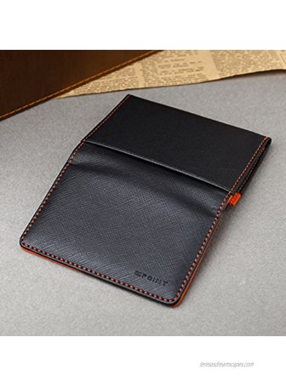 Epoint ECM10A02 Orange Black ID Name Card Holder Bridegrooms Leather Card Case Wallet Perfection For Pretty