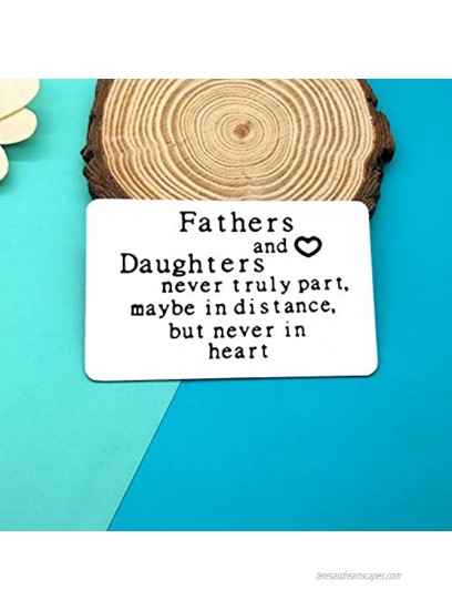 Fathers Day Gift from Daughter Engraved Wallet Card for Father Dad Fathers and Daughters Never Truly Part Card Christmas Birthday Gift for Daughter Father Step Dad Valentines Day Wedding Gifts