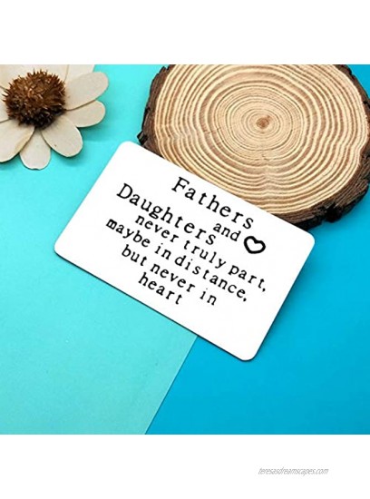Fathers Day Gift from Daughter Engraved Wallet Card for Father Dad Fathers and Daughters Never Truly Part Card Christmas Birthday Gift for Daughter Father Step Dad Valentines Day Wedding Gifts