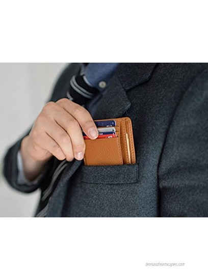 Genuine Leather Slim Business & Credit Card Wallet Thin Card Slots