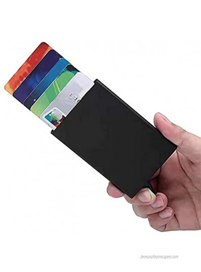 Metal Card Case Black Contactless Credit Card Holder Wallet for Men's Minimalist Ultra Thin