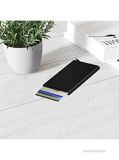 Metal Card Case Black Contactless Credit Card Holder Wallet for Men's Minimalist Ultra Thin