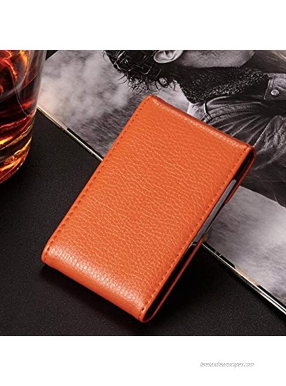 Omabeta Multifunctional Portable Double-Open Stainless Steel Business Card Holder,Modern Practical Name Card Case Credit Card Case for Work Business TripOrange