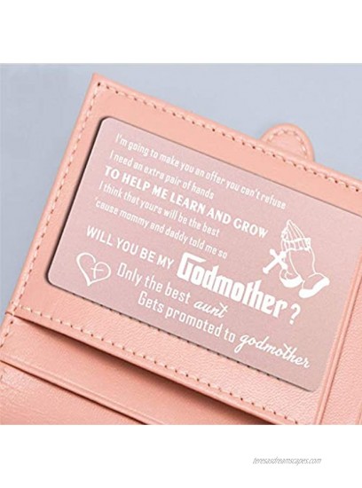 Only The Best Aunt Gets Promoted to Godmother Will You Be My Godmother Proposal Gifts Wallet Card New Aunt Gift Card