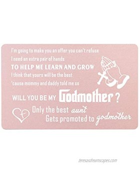 Only The Best Aunt Gets Promoted to Godmother Will You Be My Godmother Proposal Gifts Wallet Card New Aunt Gift Card