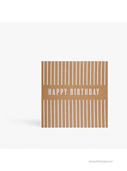 Paperchase White stripe brown happy birthday card