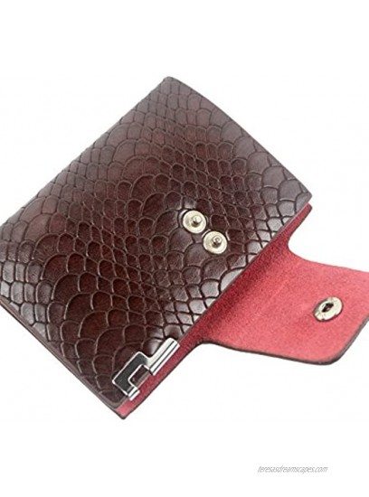 POPUCT Men's Snakeskin Texture Credit Card Holder Business Card Case Purse Wallet with 26 Card Slots