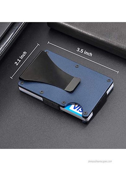 RFID Slim Minimalist Metal Wallet with Money Clip Aluminum Credit Card Holder Wallet Organizer for Men Women