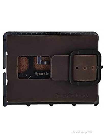 Sparkle Tmax Metal Card Protector Leather RFID Blocking Card Case Brown