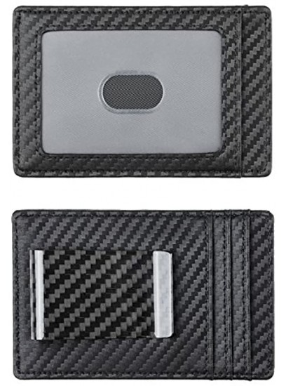 Travelambo Money Clip Front Pocket Wallet Slim Minimalist Wallet RFID BlockingWeaved Black