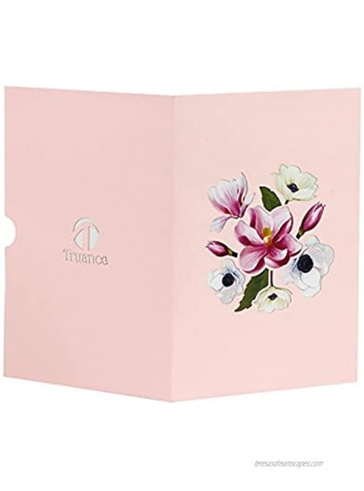 TRUANCE Pop Up Greeting Card Magnolia Flower- 3D Cards For Birthday Anniversary Mothers Day Thank You Cards Card for Mom Congratulation Card Love Card All Occasion