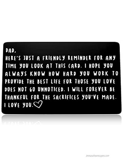 Ukodnus Engraved Wallet Card Note for Dad from Daughter Son Happy Birthday for Dad Daddy Papa