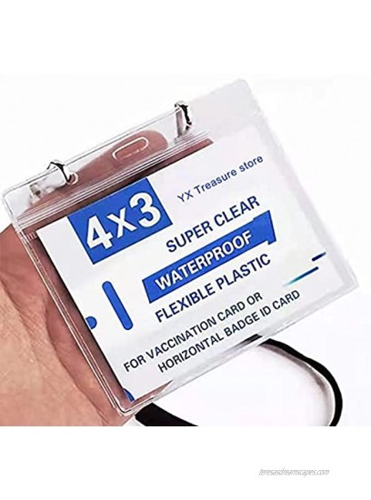 Vaccination Card Holder4X 3Inches Waterproof Clear Vinyl Plastic Sleeve Horizontal Badge Holder with Resealable Zip （10 Pack）