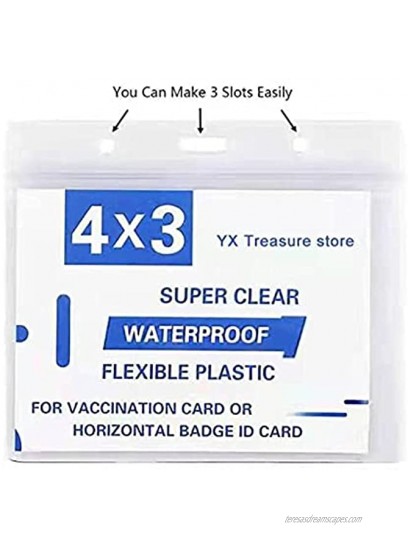Vaccination Card Holder4X 3Inches Waterproof Clear Vinyl Plastic Sleeve Horizontal Badge Holder with Resealable Zip （10 Pack）