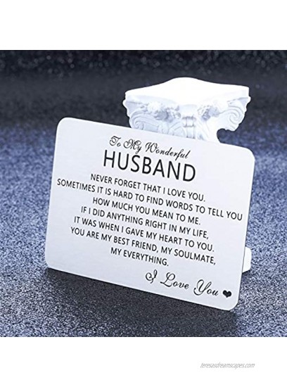 Valentines Gifts to Him Men Wallet Insert Card Gifts to Hubby Fiance New Husband Wallet Card Gifts from Wifey Bride Fiancee New Wife Birthday Christmas Anniversary Dating Wedding Gifts I Love You Card