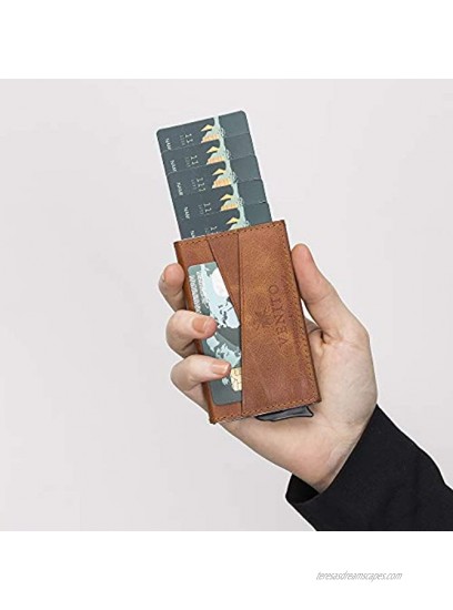 Venito Turin Premium Genuine Leather Pop up Mechanical Card Holder RFID