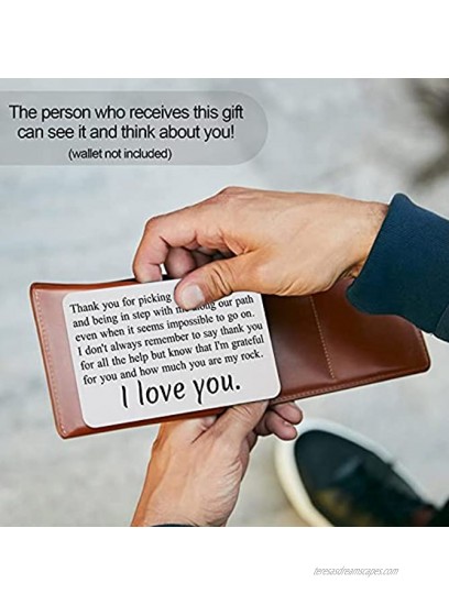 Wallet Insert Card Engraved Metal Anniversary Birthday Christmas Valentines Gifts for Men or Women Thank You Presents from Best Friend Girlfriend or Boyfriend