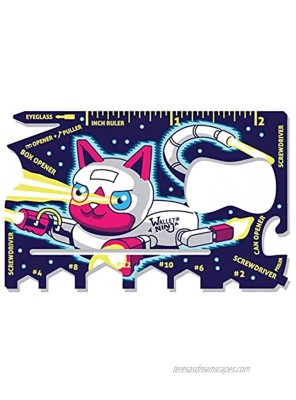 Wallet Ninja Space Puppy Robot Kitty: 18 in 1 Credit Card Sized Multitool Robot Kitty