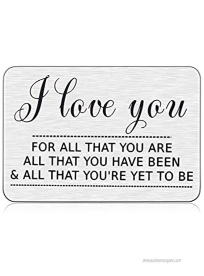 Wedding Anniversary Gifs for Him Her Husband Valentines Day Engraved Wallet Insert Card I Love You Gifts for Boyfriend Hubby Fiancé Groom Men from Wife Girlfriend Birthday Christmas New Year Gift