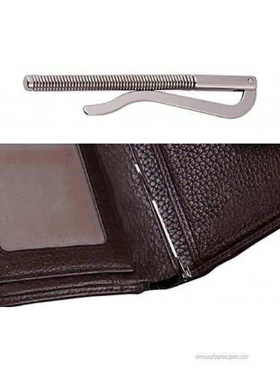 5pcs Metal Bifold Money Clip Bar Spring Clip Steel Bar Nickel Plate Silver,Folded Leather Credit Card Holder