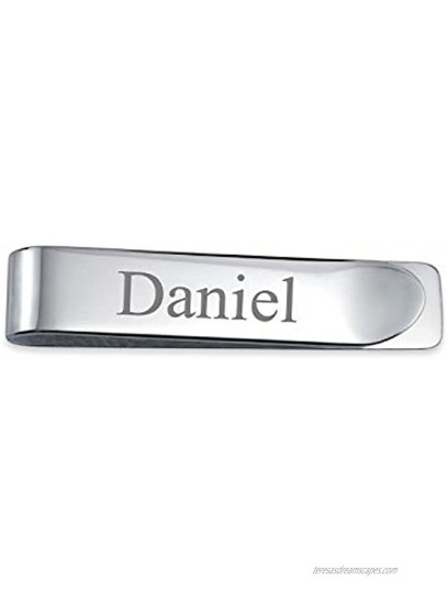 Basic Personalized Customizable Engravable Slim Thin Slender Strong Simple Plain Men Money Clip Card Holder For Men Teens Father Polished 925 Sterling Silver