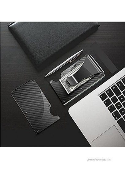 Carbon Fiber and Aluminum Wallet Minimalist With Money Clip Slim Wallet RFID Blocking