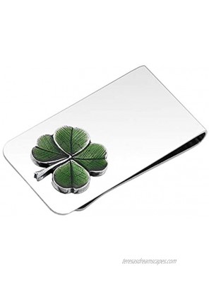 Danforth Four Leaf Clover Money Clip For Men – Handcrafted Pewter Metal Irish Money Clip – 2” Made In USA