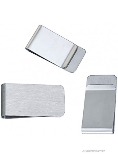 JGFinds Metal Money Clip 3 Pack Stainless Steel Money Clip Engraving Blanks 2x1 Gift Personalized Money Clips for Men