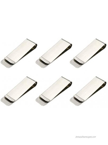 LC LICTOP 6pcs Stainless Steel Money Clip for Cash and Credit Cards Brass Banknote Clip Credit Card Holder Wallet Credit Card Holde