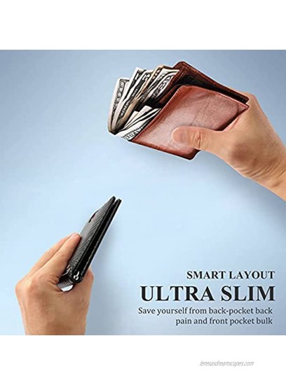 Lovlife Mens Wallet with Money Clip Slim RFID Front Pocket Wallets for Men Larger Capacity Up To 12 Cards Credit Card Holder