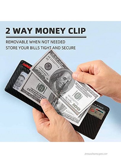 Lovlife Mens Wallet with Money Clip Slim RFID Front Pocket Wallets for Men Larger Capacity Up To 12 Cards Credit Card Holder