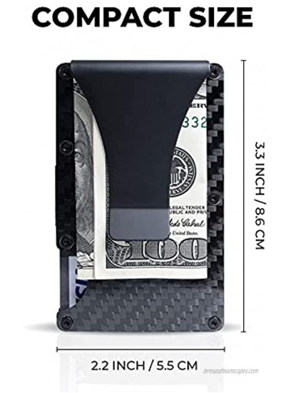 Minimalist Carbon Fiber Wallet Slim Carbon Fiber Wallet Front Pocket for Credit Card and Money Clip