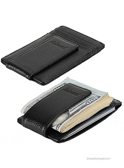 Money Clip Front Pocket Wallet Leather RFID Blocking Strong Magnet thin Wallet