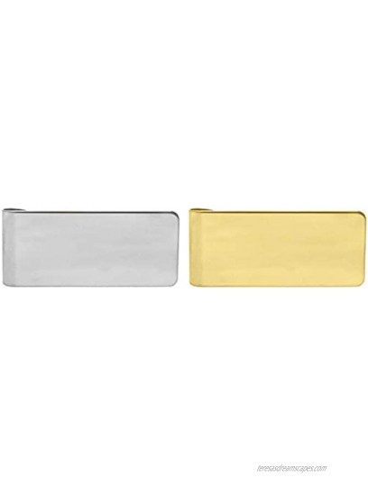 Set of 2 Chrome-Plated Stainless Steel Money Clip in Silver & Gold