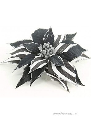 Shinoda Design Center 9" D Faux Poinsettia w Clip Tiger Black White 2 Bag Multi