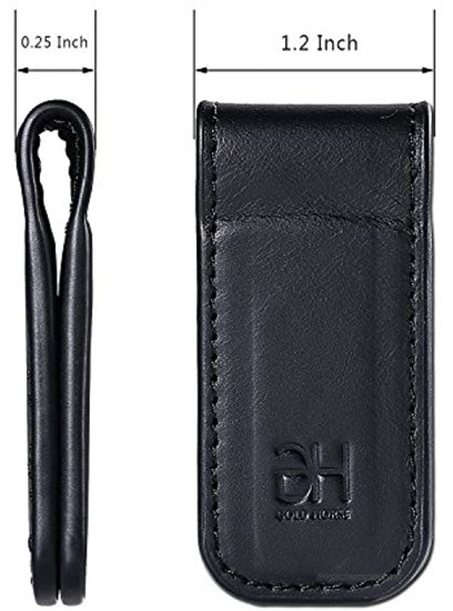 Slim Magnetic Money Clip Genuine Leather Business Card Holder for Men