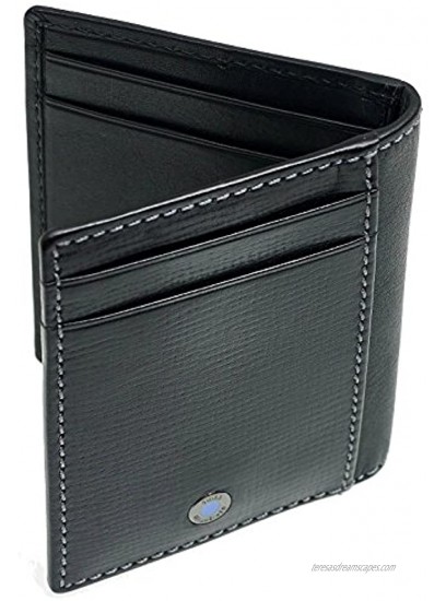 SWISS REIMAGINED Mens Genuine Leather Slim RFID Wallet with Magnetic Money Clip
